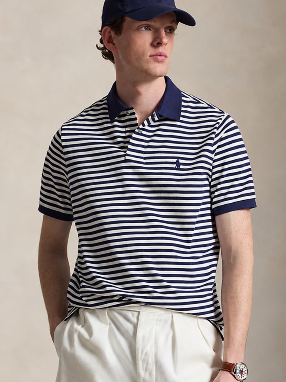 Polo Ralph Lauren Classic Fit Striped Polo Shirt Size L Fisherman Coastal